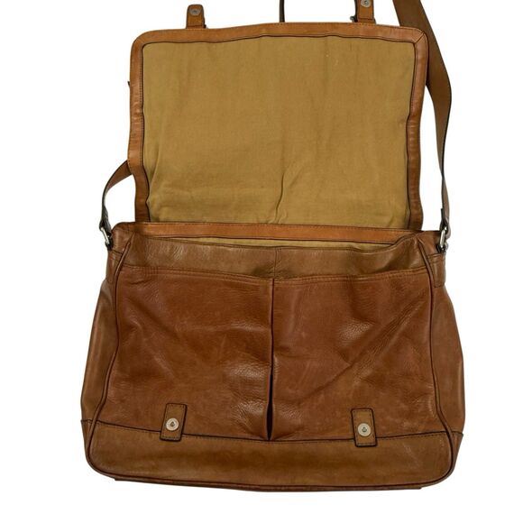 Frye Oliver Leather Messenger Bag Work School Travel Computer Laptop - Picture 10 of 16